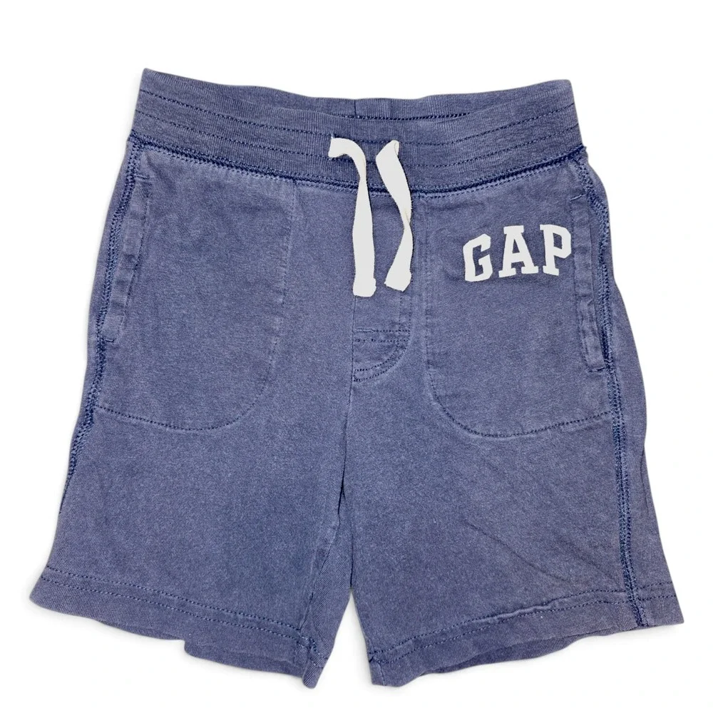 Gap Logo Jersey Shorts Toddler 4T Blue Good Drawstring Elastic Waist Pockets